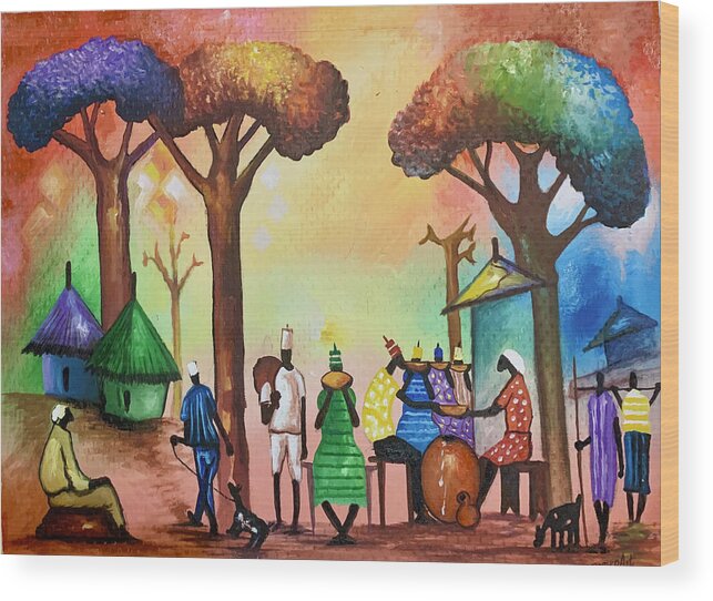 Africa Wood Print featuring the painting F-3 by Francis Sampson