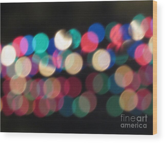 Abstract Wood Print featuring the photograph Fairy Lights by World Reflections By Sharon