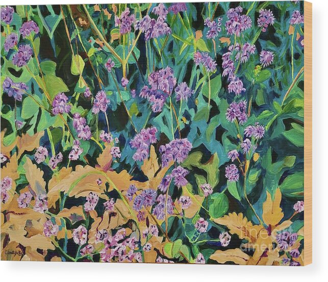 Floss Flowers Wood Print featuring the painting Flossy by Catherine Gruetzke-Blais