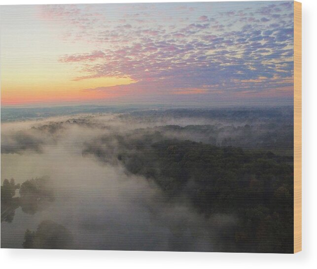  Wood Print featuring the photograph Foggy Sunrise by Brad Nellis