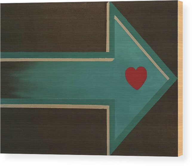 Arrow Wood Print featuring the painting Follow Your Heart by Eseret Art