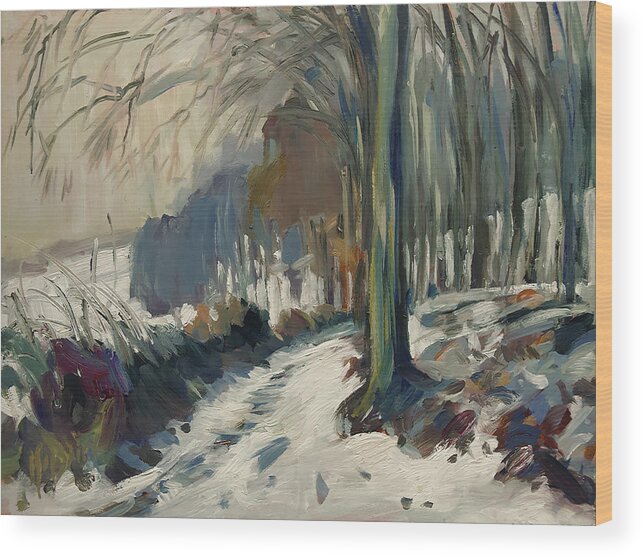 Bovenste Bos Wood Print featuring the painting Forest rim in the Bovenste Bos by Nop Briex