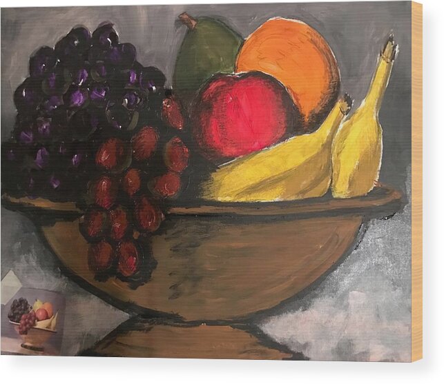  Wood Print featuring the pastel Fruit 2 by Angie ONeal