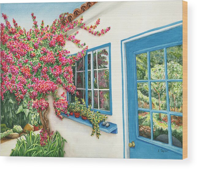 Bungalow Wood Print featuring the painting Garden Bungalow by Lori Taylor