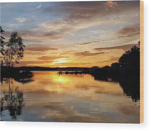 Morning Wood Print featuring the photograph Golden Dust Sunrise by Ed Williams