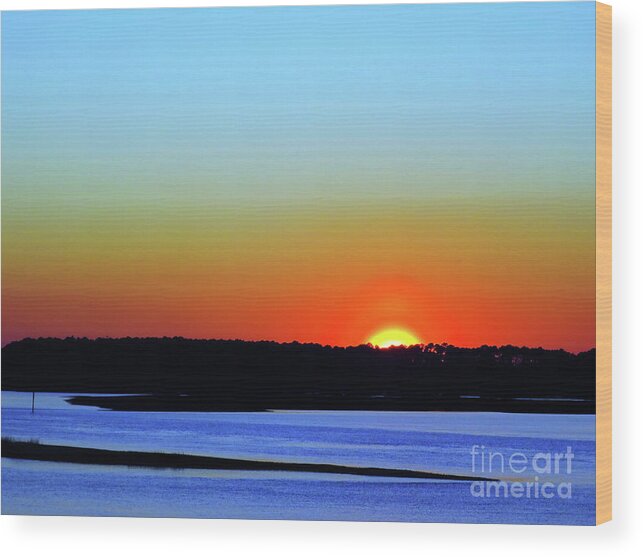 Landscape Wood Print featuring the photograph Goodnight, Hilton Head by Rick Locke - Out of the Corner of My Eye