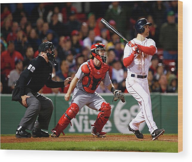 American League Baseball Wood Print featuring the photograph Grady Sizemore by Jared Wickerham