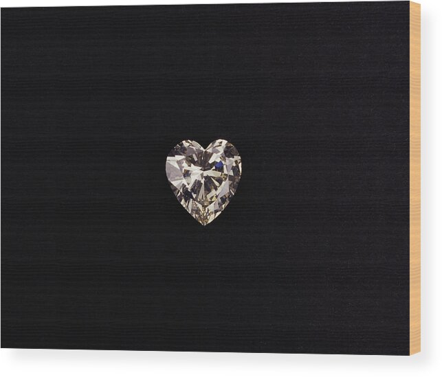 Gemstone Wood Print featuring the photograph Heart-shaped diamond by Dinodia Photos