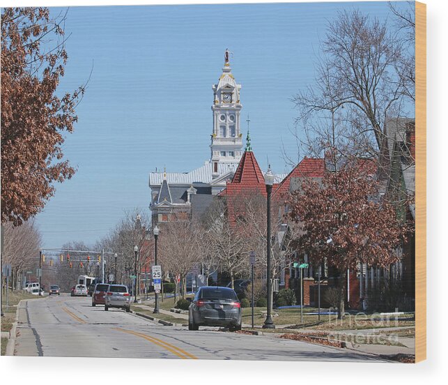 Henry County Courthouse Wood Print featuring the photograph Henry County Courthouse Napoleon Ohio from Washington Street 1174 by Jack Schultz