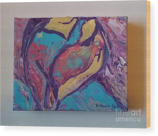 Motherhood Wood Print featuring the painting Holding You by Deborah Nell