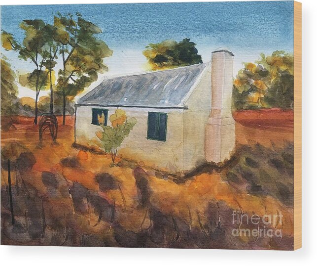 Albert Namatjira Wood Print featuring the painting Home of Albert Namatjira by Vicki B Littell