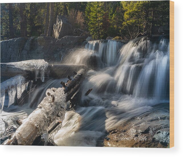 Waterfall Wood Print featuring the photograph Icy falls by Devin Wilson