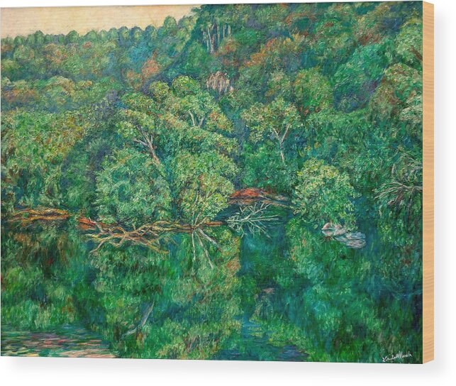 Landscape Wood Print featuring the painting James River Moment by Kendall Kessler