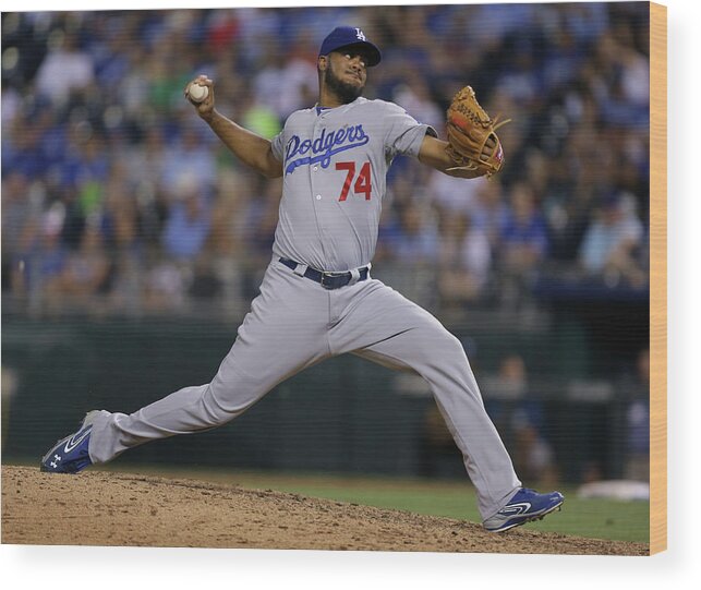 Ninth Inning Wood Print featuring the photograph Kenley Jansen by Ed Zurga