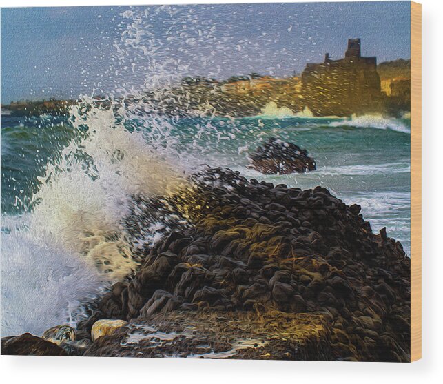 Breaking Waves Wood Print featuring the photograph Lather of waves by Al Fio Bonina