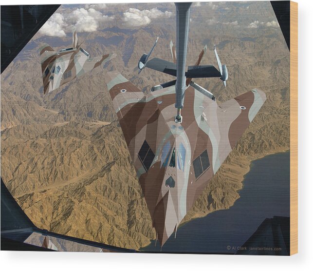 Lockheed Wood Print featuring the digital art Lockheed F-117I Stealth by Custom Aviation Art