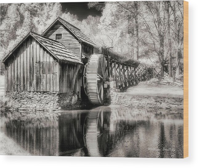 Landscape Wood Print featuring the photograph Mabry Mill by William Beuther