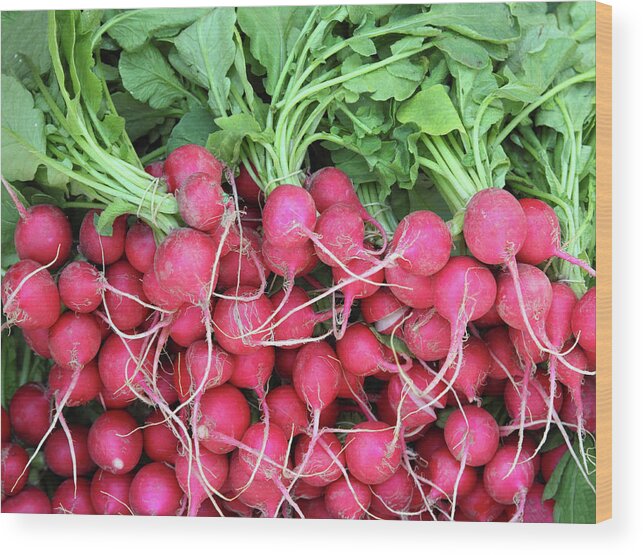 Radish Wood Print featuring the photograph Many Bunches Of Radish by Mikhail Kokhanchikov