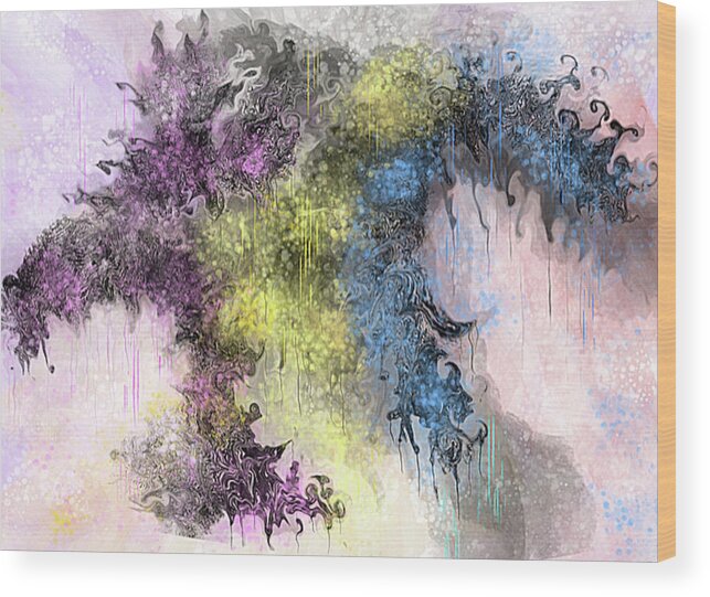 Digital Wood Print featuring the painting Meltdown by Art by Gabriele