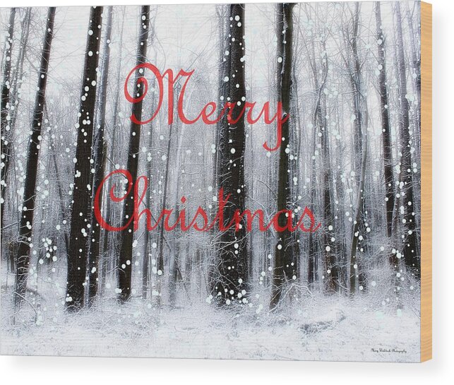 Christmas Wood Print featuring the photograph Merry Christmas at the Woods of Nimisila by Mary Walchuck