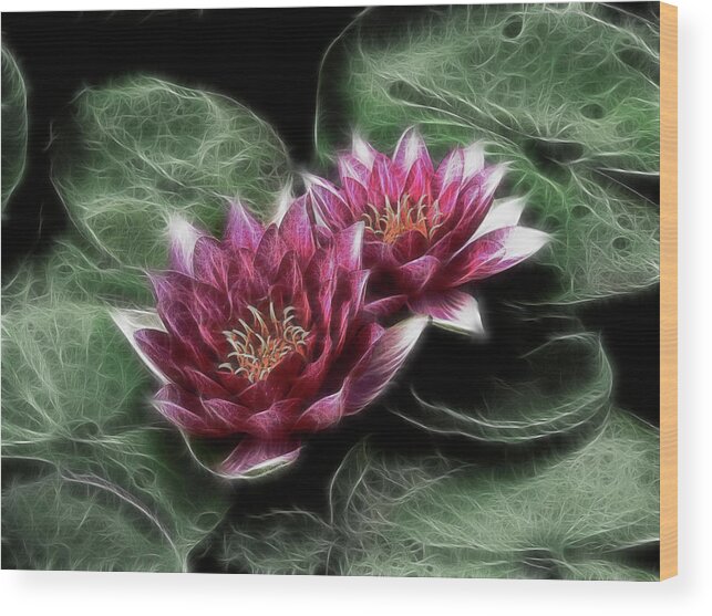 Water-lilies Wood Print featuring the photograph Metal Lilies by Joachim G Pinkawa