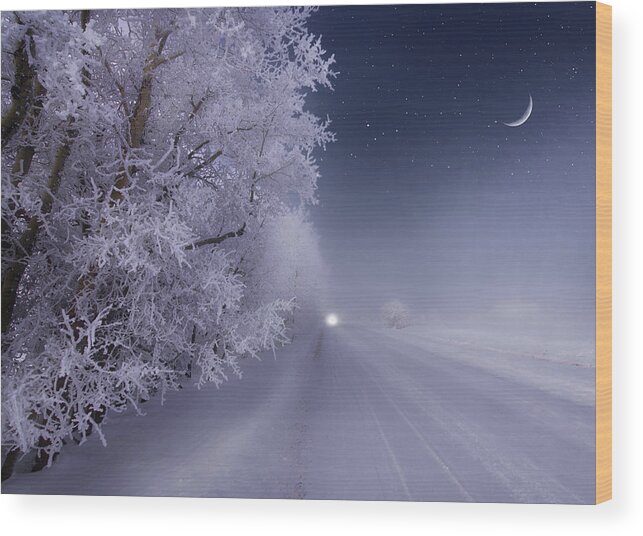 Landscape Wood Print featuring the photograph Midnight on the Prairie by Dan Jurak