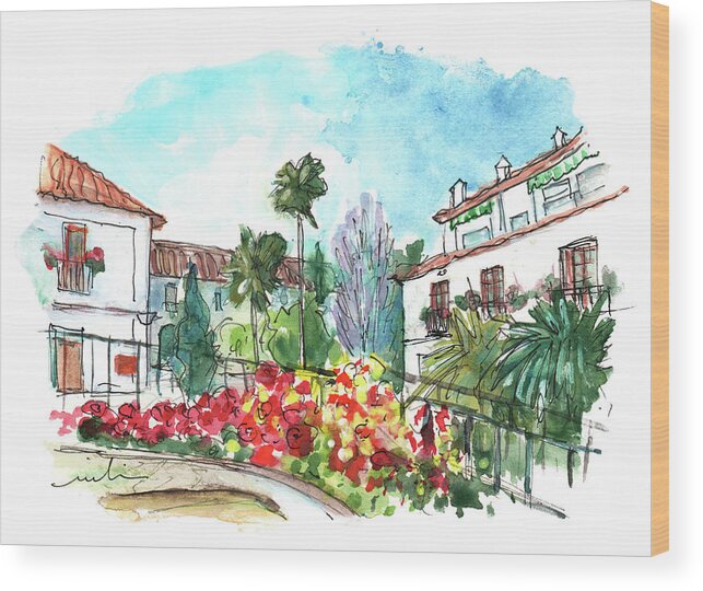 Travel Wood Print featuring the painting Mijas 11 by Miki De Goodaboom