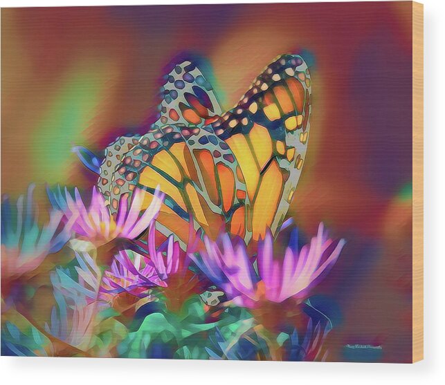 Butterfly Wood Print featuring the photograph Modern Monarch by Mary Walchuck