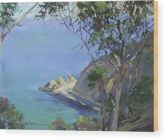 Catalina Island Paintings Wood Print featuring the painting Morning Light by Elizabeth - Betty Jean Billups