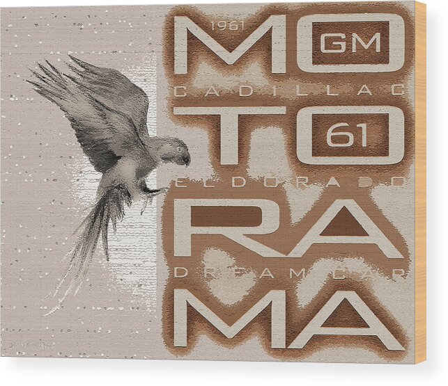 Motorama Wood Print featuring the digital art Motorama / 61 Cadillac Eldorado by David Squibb