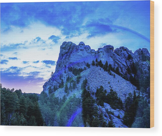 Mount Rushmore Sunset Hooping Abstract Wood Print featuring the photograph Mount Rushmore by Peggy McCormick