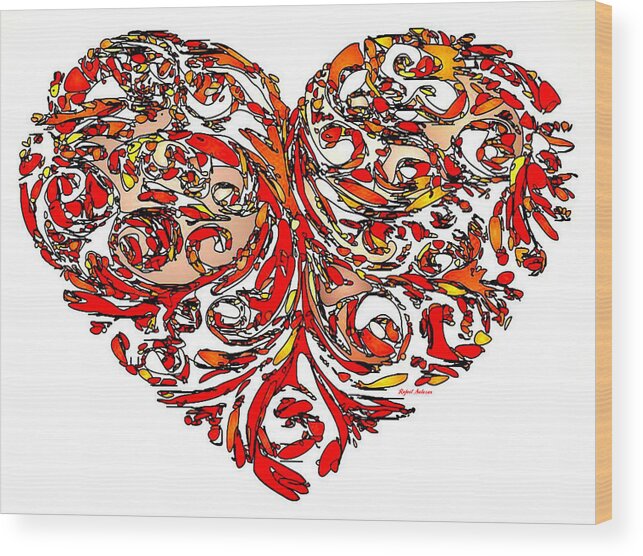 Happy Art Wood Print featuring the painting My Heart is Yours Forever by Rafael Salazar