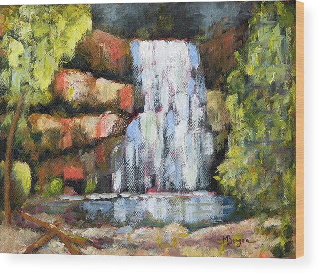 North Falls Wood Print featuring the painting North Falls by Mike Bergen