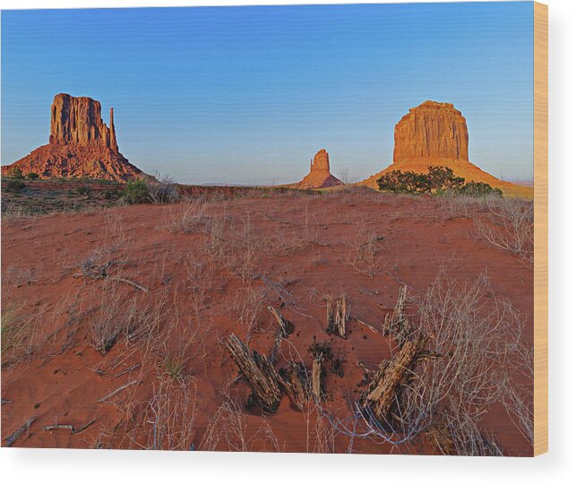 Monument Valley Wood Print featuring the photograph October 2018 Mittens by Alain Zarinelli