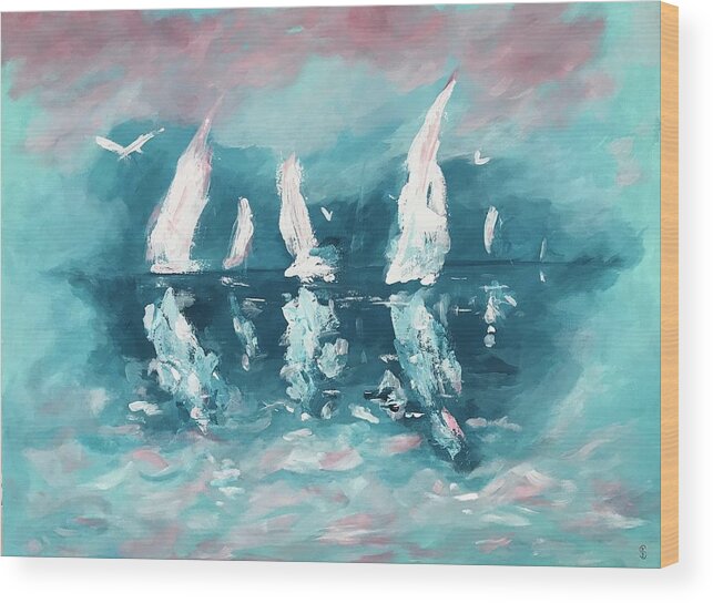 Art Wood Print featuring the painting Offshore by Deborah Smith