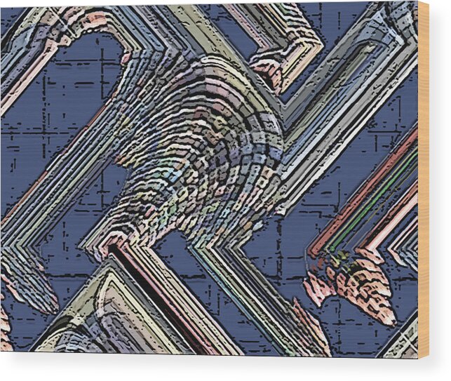 Architecture Wood Print featuring the digital art Old Architecture Maze by Ronald Mills