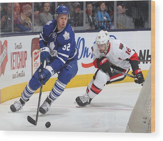 People Wood Print featuring the photograph Ottawa Senators v Toronto Maple Leafs by Claus Andersen