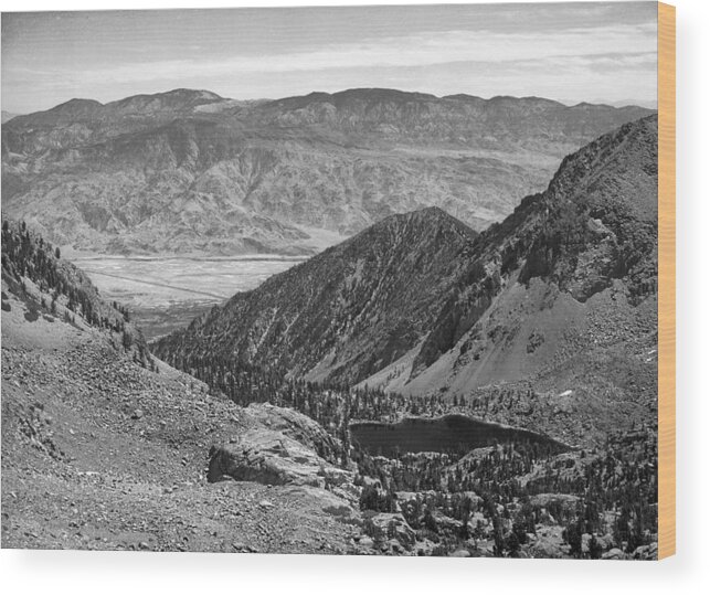 Ansel Adams Wood Print featuring the photograph Owens Valley from Sawmill Pass, Kings River Canyon, proposed as a national park, California, 1936 by Ansel Adams