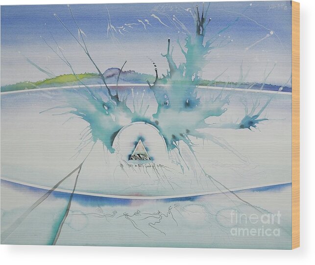 Watercolor Wood Print featuring the painting Peace On Earth Good Will To Man by Glen Neff