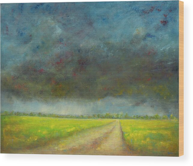 Petrichor Wood Print featuring the painting Petrichor by Roger Clarke