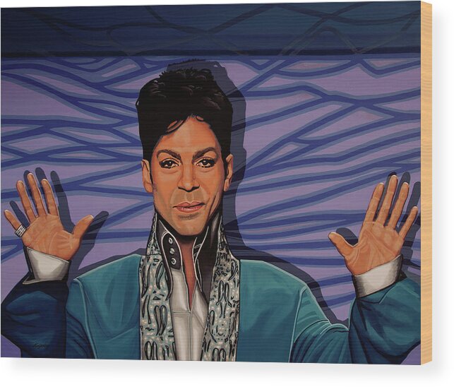 Realistic Painting Wood Print featuring the painting Prince Painting 2 by Paul Meijering