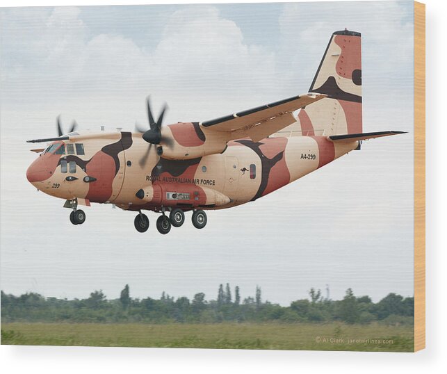 Spartan Wood Print featuring the digital art RAAF C-27J Spartan Desert by Custom Aviation Art