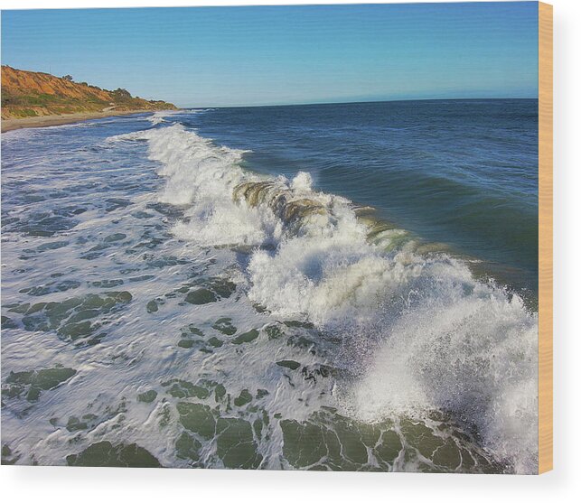 Ocean Wood Print featuring the photograph Ride the Waves by Marcus Jones