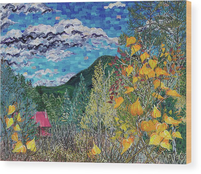 Rocky Mountains Wood Print featuring the painting Rocky Mountain Sunday. Bailey, Colorado. by ArtStudio Mateo