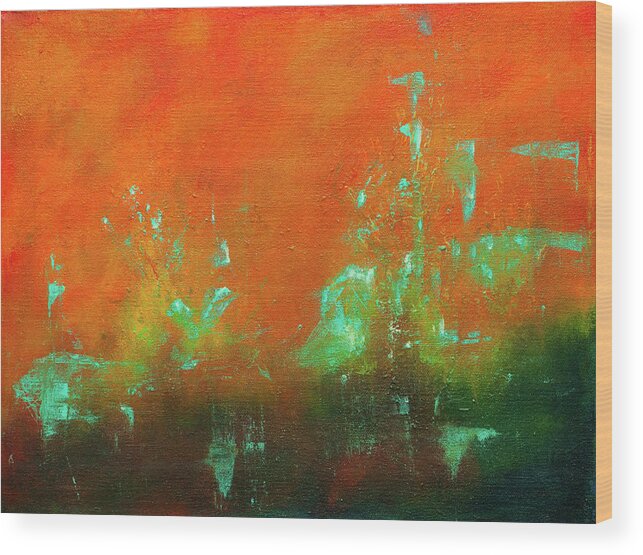 Abstract Wood Print featuring the painting Safe Harbor by Lee Beuther