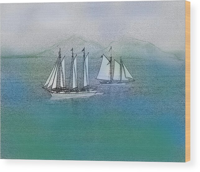 Photograph Wood Print featuring the photograph Sail away by Jean Evans