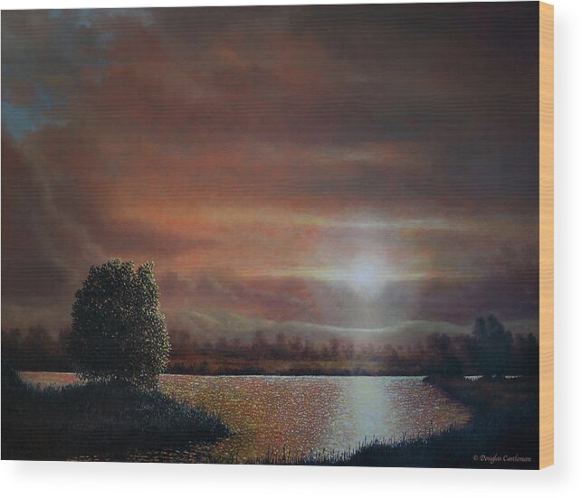 Oil Painting Wood Print featuring the painting Serene Lake by Douglas Castleman