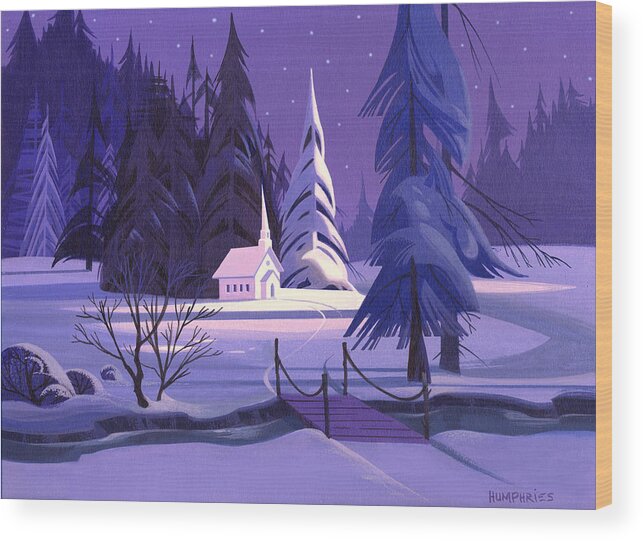 Michael Humphries Wood Print featuring the painting Silent Night by Michael Humphries