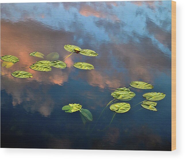 Water Reflections Wood Print featuring the photograph Sky Meets Water by Susie Loechler