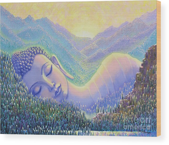 Himalayas Wood Print featuring the painting Spring in Himalayas by Yuliya Glavnaya